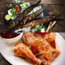 ปลาดุกย่าง+น่องสะโพกไก่ย่าง 1 แถม 1 เท่านั้น
