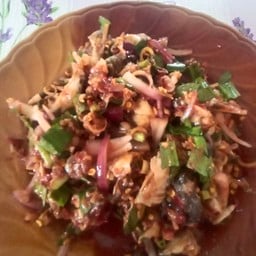 ยำกบ อ่อมกบ ตลาดลุงชัยดอนหัวฬ่อ ตลาดนัดลุงชัยอมตะ ดอนหัวฬ่อ