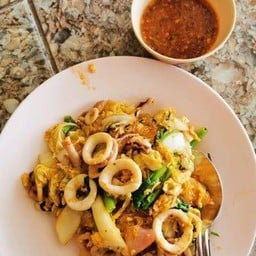 สุกี้แห้งปลาหมึก