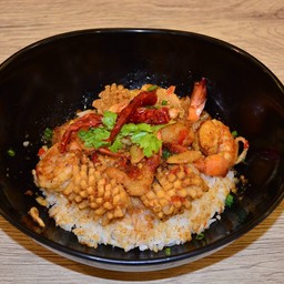 ผัดหม่าล่าทะเล (ราดข้าว)