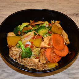 ผัดหม่าล่าผัก (ราดข้าว)