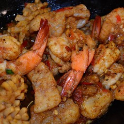 ผัดหม่าล่าทะเล (กับข้าว)