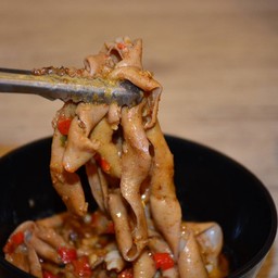 ผัดหม่าล่าไส้เป็ด (กับข้าว)