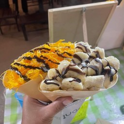 เครปวิปปิ้งกล่วยฝอยทอง