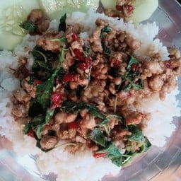 ผัดกระเพราหมูสับ.ราดข้าว.