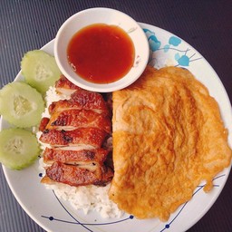ข้าวราดซอสเทอริยากิ+ไข่เจียวกุ้งสับ