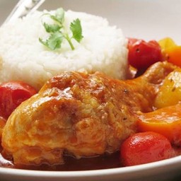 ข้าว+สตูไก่ทอด+ไข่ต้ม