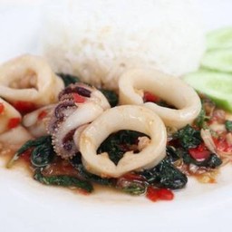 ข้าวกะเพราหมึก