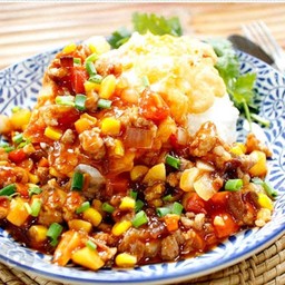 ข้าวไข่ข้นหมูสับทรงเครื่อง