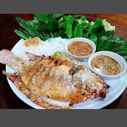 ปลานิลเผาเกลือ (เมี่ยงปลาเผา)