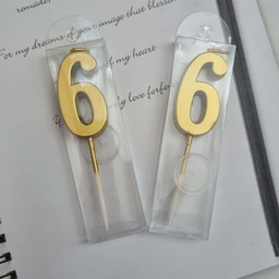 เทียนสีทอง เลข 6