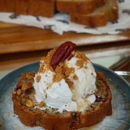 Banana Cake and Salted Caramel Ice Cream