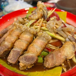 ตำปลาร้าหมูกรอบ