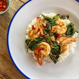 ข้าวกะเพรากุ้ง