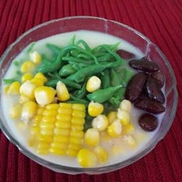 ลอดช่อง ถั่วแดง ข้าวโพด