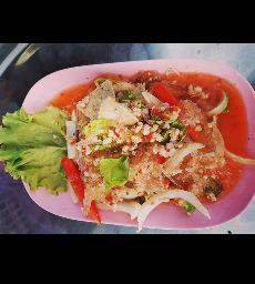 ยำวุ้นเส้นหมูสับ+หมูยอ