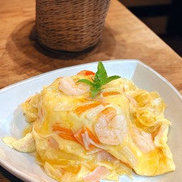 ข้าวไข่ข้นปูอัด+กุ้ง