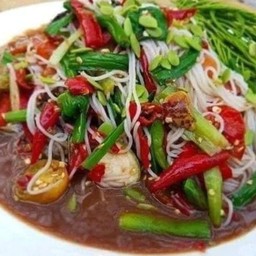 ตำขนมซั่วผักลวก