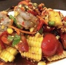 ตำปลาร้าข้าวโพด_กุ้งสด