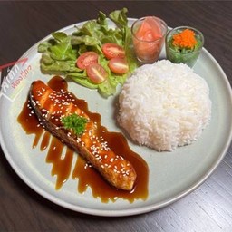 ข้าวปลาแซลมอนย่างเทอริยากิ