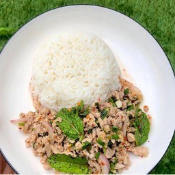 ข้าวราด ลาบหมูสับ
