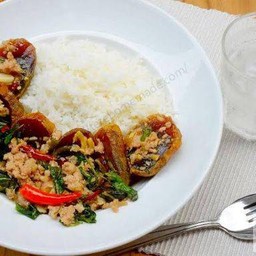 กะเพราไข่เยี่ยวม้า