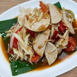 ตำปูปลาร้าหมูยอ