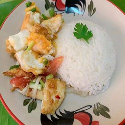 ข้าวราด ยำไข่ดาว
