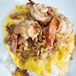 ข้าวกุ้งผัดกระเทียม ไข่ข้น