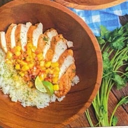 Grilled Chicken Breast Mango Salsa With Rice 