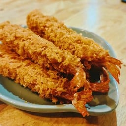 กุ้งเทมปุระ มี 5 ชิ้น + มายองเนส + ซอสพริก + ซอสมะเขือเทศ