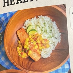 Grilled Salmon Mango Salsa With Rice 