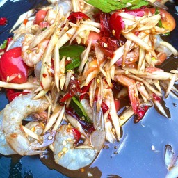 ตำกุ้งสด