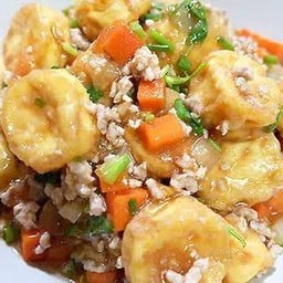 เต้าหู้ไข่ทรงเครื่อง กับข้าว