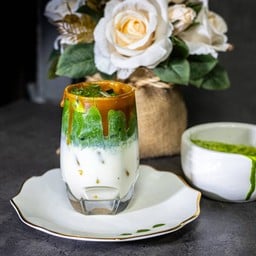 Iced Caramel Matcha Latte