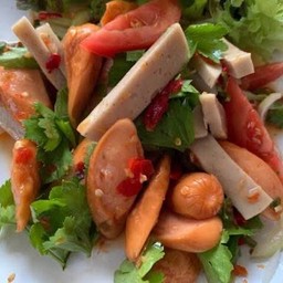 ยำ ไก่ยอ+ใส้กรอกไก่