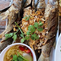 ปลากระบอกทอดกระเทียม