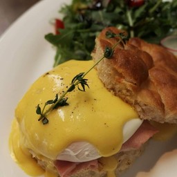 Focaccia Eggs Benedict