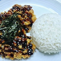 ข้าวไก่กรอบซอสเทอริยากิ