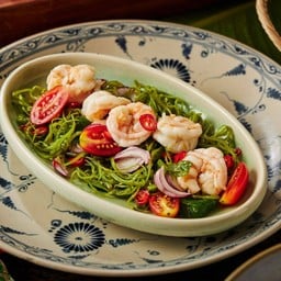 สลัดผักบุ้งกุ้งสด