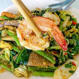 สุกี้แห้งจานใหญ่ (ทะเล)