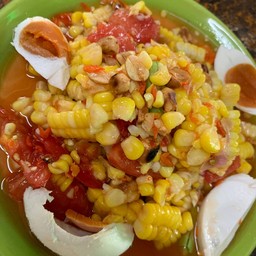 ตำข้าวโพดไข่เค็ม