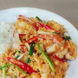 ข้าว+กุ้งผัดผงกระหรี่