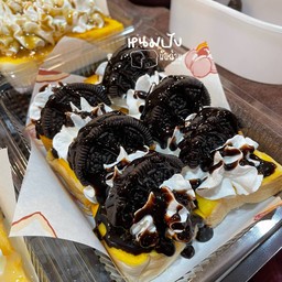 ปังปิ้งเนยวิป+ซอสช็อกฯ+โอริโอ้