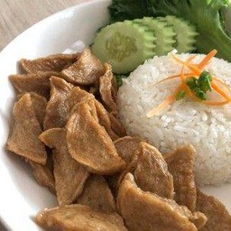 ข้าวหมูยอทอดน้ำจิ้มแจ่ว