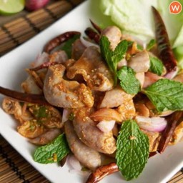 ลาบไส้หวานทอด
