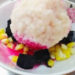 เฉาก๊วยข้าวโพด(น้ำแดง+นมข้น)