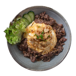 RI - 7 Creamy Egg Beef with Garlic / ข้าวหน้าไข่ข้นเนื้อกระเทียบ