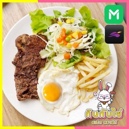 ข้าวหน้าหมูพริกไทดำ (ข้าว+หมู)