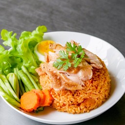 ข้าวคลุกน้ำพริก+ไก่ย่าง